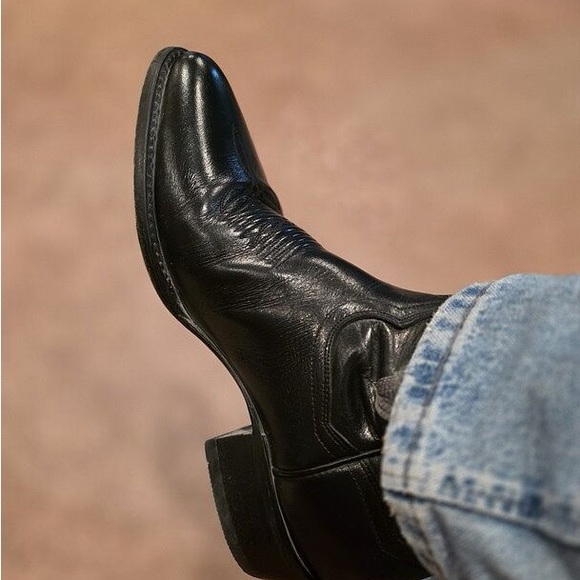 Dan Post Milwaukee Style Black Cowboy Boots Size 9.5 EW - Picture 5 of 8